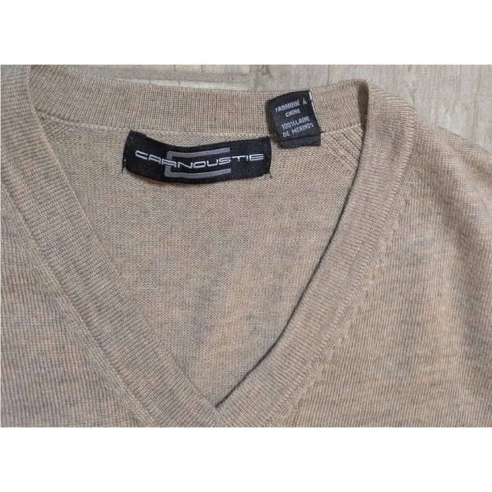Carnoustie Men's V-Neck Sweater Vest Sleeveless‎ Golf Knitwear Beige M/M